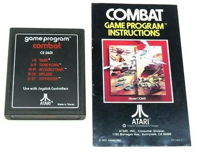 Combat (Atari 2600, 1977) By Atari (Cartridge & Manual) NTSC - Image 1 of 4