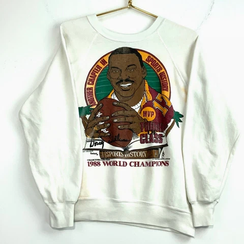 Vintage Doug Williams 1988 Super Bowl MVP Crewneck Sweatshirt Large Nfl Usa 80s Cover