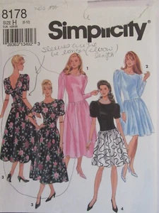 Glam OOP SIMPLICITY 8178 MS/MP Fitted & Flared Dress in 2 lengths PATTERN 6-8-10 - Picture 1 of 3