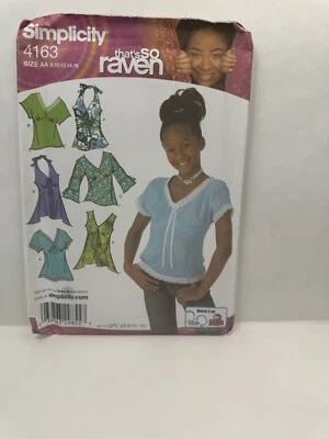 Simplicity 4163 Girls Top Shirt Thats So Raven Pattern 8-16 *Uncut* - Image 1 of 2
