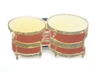 Bongos Drums Gold Tone Vintage Lapel Pin