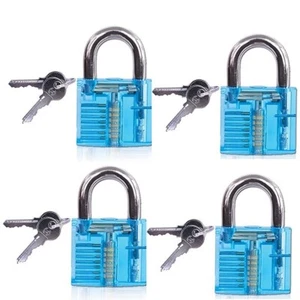 4-Gym locker Garage Toolbox Portable Lock Acrylic Transparent Padlock 3"x2" new - Picture 1 of 2