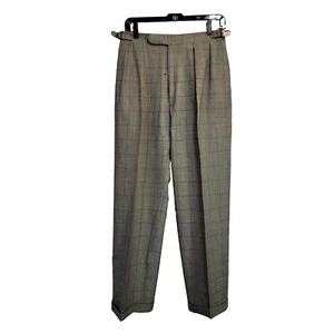 Vintage 80s Polo Ralph Lauren Mens 28x29 Houndstooth Plaid Trousers Slacks Pants - Picture 1 of 10