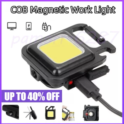 1000 Lumen Mini LED Flashlight Torch COB Rechargeable Keychain Small Flash Light