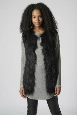 Chaleco Chaleco Largo de Piel Sintética Topshop en Negro - Para Mujer US 4 / EUR 36 Foto 1 de 4