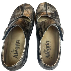 Algeria Tooled Women’s  Black & Grey Leather Strap On Clogs Sz 35 US - Picture 1 of 7