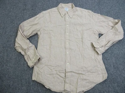 Camisa Brooks Brothers Para Hombre Grande Irlandesa Lino Regente Abotonada Manga Larga Foto 1 de 4