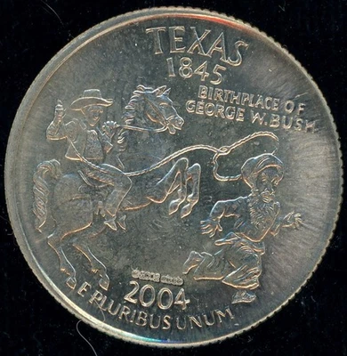 2004 BUSH/BIN LADEN TEXAS GAG STATE QUARTER 1-COIN BU FREE SHIPPING - Image 1 of 2