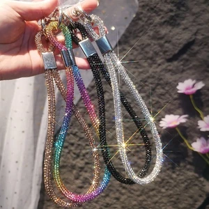 Crystal Wrist Straps Glitter Rhinestone Phone Lanyard Keychain Hanging Rope_W - Picture 1 of 24