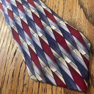 Corbata de seda geométrica vintage usada en excelente estado colección de cócteles tema Margarita EE. UU. Foto 1 de 4