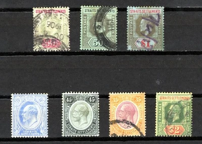 Estampillas de asentamientos del estrecho - Lote de emisión anticipada - MH/USADAS Foto 1 de 2