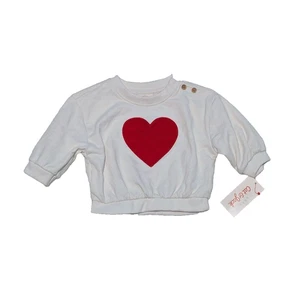 Baby White Red Heart Sweater Size 3-6M - Picture 1 of 4