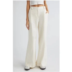 TWP Pants Howard Cuffed Winter White Wide Leg Pockets Zip Fly NWT $495 Size 4 - Picture 1 of 11