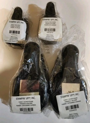 LOT  Punch Stampin Up!  1 3/8" Square, 1 1/4" Sq., 3/4" Sq., 1" Circle NEW - Image 1 of 4