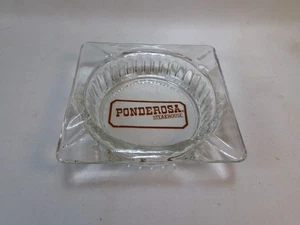 Vintage Ponderosa Steakhouse Glass Advertising Ashtray - Picture 1 of 3