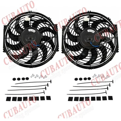 ASI PERFORMANCE 2x Ventilateur Extra Plat 305mm 12" Universel 90W Ventilo Type Spal