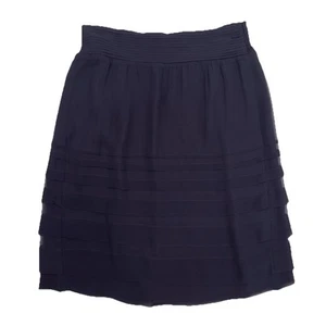 Gerard Darel Rock Damen Gr. 36 Seide marine Midi gefüttert Rüschen - Bild 1 von 8