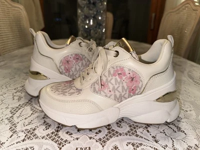 Michael Kors Katrina Floral Signature Vanilla Print Sneaker 7 - Image 1 of 4