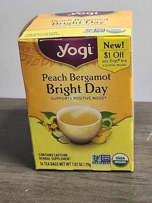 16 bolsas Yogi Tea Peach Bergamota Bright Day Foto 1 de 4