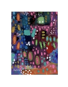 "Pintura Aceo por Kenna arte original diseño abstracto 2,5"" X 3,5"" firmada" - Imagen 1 de 3
