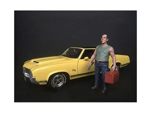 Sam with Tool Box Figure for 1/18 Scale Diecast Garage Diorama by American Diora - Picture 1 of 3