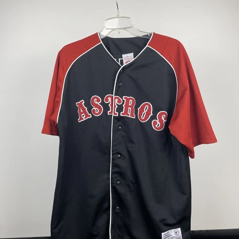 Vintage True Fan MLB Houston Astros Men's Embroidered Jersey Size L Black / Red Cover