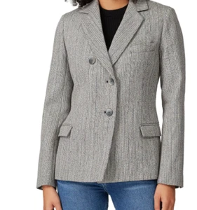 Phillip Lim 3.1 Multi Tweed Thin Stripe Wool Blend Classic Blazer Gray Size 8 - Picture 1 of 8