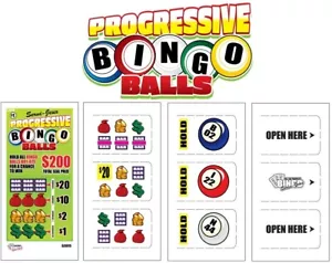 NEW pull tickets  PROGRESSIVE BINGO BALLS - Seal Card Tabs - Picture 1 of 2