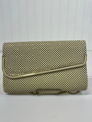 Bolso sin asas GloMesh vintage Art Deco marfil/blanco con correa para el hombro de cadena Foto 1 de 4