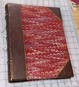England Picturesque and Descriptive 1882 Antique Leather Bound Book w/ gilt - Picture 1 of 9