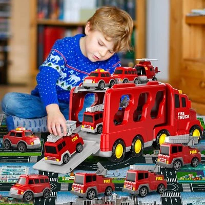 MARKENLOS Auto Spielzeug ab 2 Jahre Cars Spielzeug für Kinder7 in 1 Baby LKW Spielzeug ABS