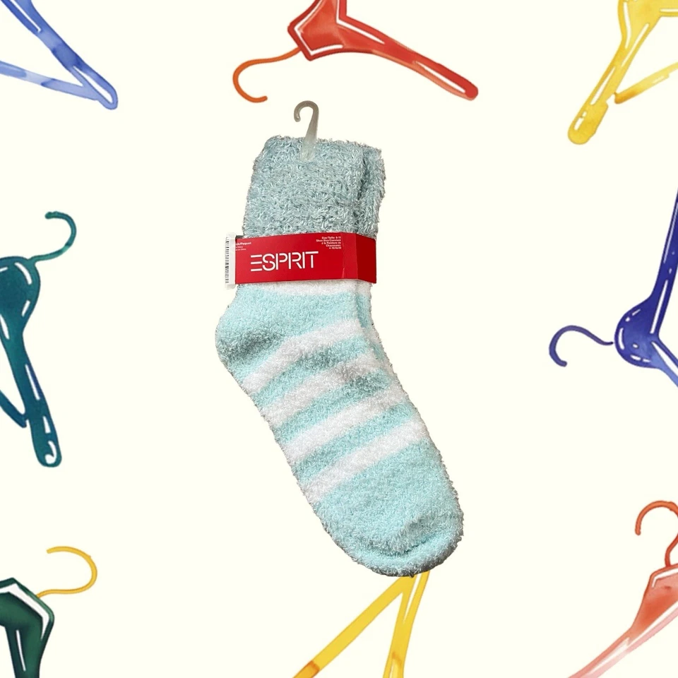Esprit Bebé Azul/Blanco Súper Suave Difuso Acogedor Calcetines, Talla 9-11 Foto 1 de 4