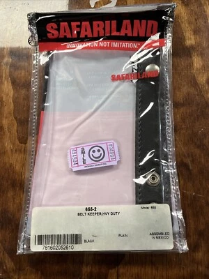 Safariland 655 Belt Keeper, Heavy-Duty, 1.25" Chrome Snap Black Leather - Image 1 of 4