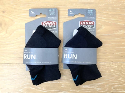NWT DARN TOUGH Black 1761 VERTEX 1/4 Ultra-Light Cushion Merino Wool Socks S x2 - Image 1 of 4