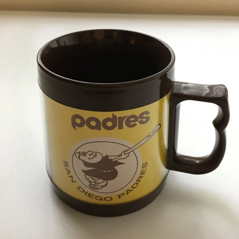 Vintage San Diego Padres Square Pan Pizza Thermo-Serv Insulated Mug Cover