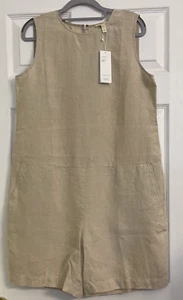 NWT $208 Eileen Fisher Natural Organic linen Short Jumpsuit Small - Picture 1 of 7