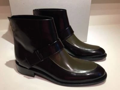 NUEVO EN CAJA Botines Marni Spazzolato Negros - Ver Cuero Hierba Talla 40 EE. UU. 10 Foto 1 de 4