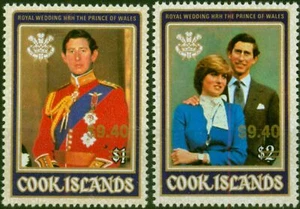 Cook Islands 1987 Hurricane Relief Fund $9.60 on $1 & $2 SG1124-1125 V.F MNH - Picture 1 of 1