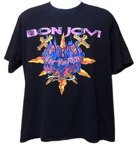 VTG Official Bon Jovi - Keep The Faith World Tour '93 Men's XLarge Black T-Shirt - Picture 1 of 7