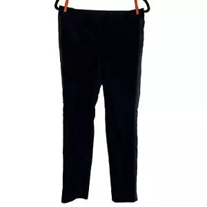 Atos Lombardini Velvet Pants 40 Black Straight Leg Contrast Stripe - Picture 1 of 10