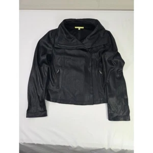 Gianni Bini Schlangenmuster Motorradjacke durchgehender Reißverschluss Taschen schwarz Größe 10 - Bild 1 von 12