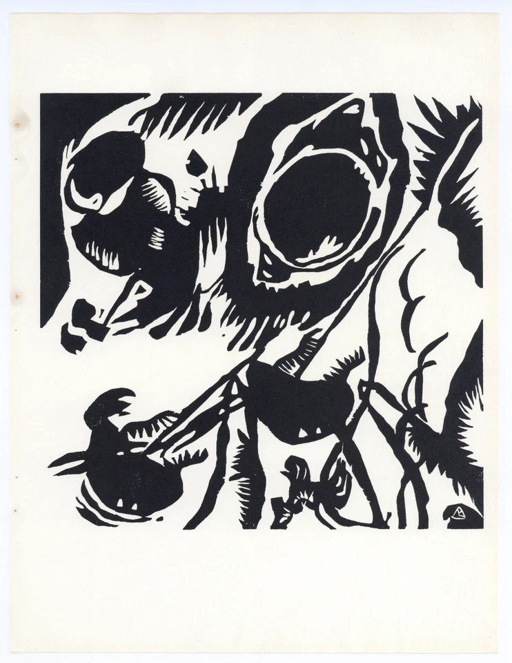 Wassily Kandinsky "Motivo de improvisación 25" xilografía original Foto 1 de 1