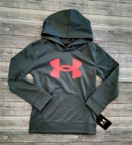 New! Boy's Under Armour Gray Pullover Hoodie Size 6 - Picture 1 of 2