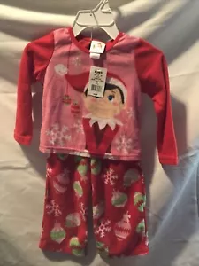 Elf on a Shelf Girls 4T Pajamas Set Shirt Pants Red (TW-4166) - Picture 1 of 5