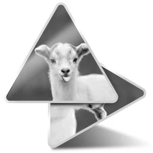 2 x Triangle Stickers 10cm - BW - Baby Goat Animals Pets Farm #39465 - Bild 1 von 9