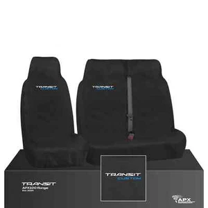FITS TRANSIT CUSTOM VAN HEAVY DUTY FRONT SEAT COVERS WITH BLUE LOGO - WATERPROOF - Picture 1 of 2