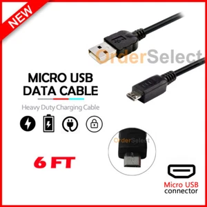 Micro USB 6FT Rapid Cable for Phone LG K8+ (2018)/K8 V/K10/K20 Plus/K20 V/K40 - Picture 1 of 6