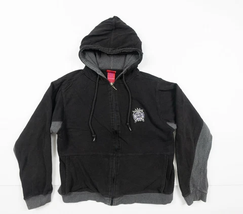 Sacramento Kings Sweatshirt Women's Medium Black Full Zip Hoodie NBA Basketball Cover