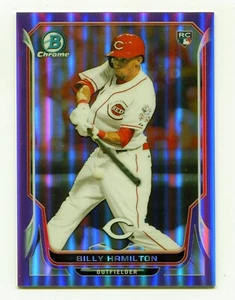 2014 Bowman Chrome Refractor Billy Hamilton #27 #D 6/150 RC ROOKIE JERSEY NUMBER - Picture 1 of 2