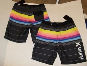 NEW Hurley sz 10 swimsuit boys board shorts swim trunks black waist 25 - Picture 1 of 1